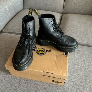 Dr. Martens Black Leather Sinclair Combat Boots